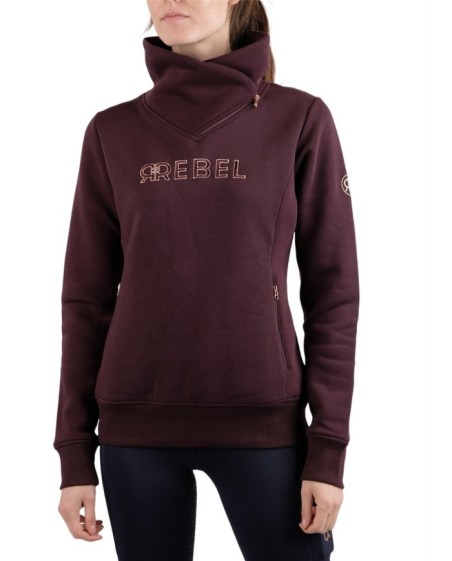 Sweat shirt zipper Rebel MONTAR