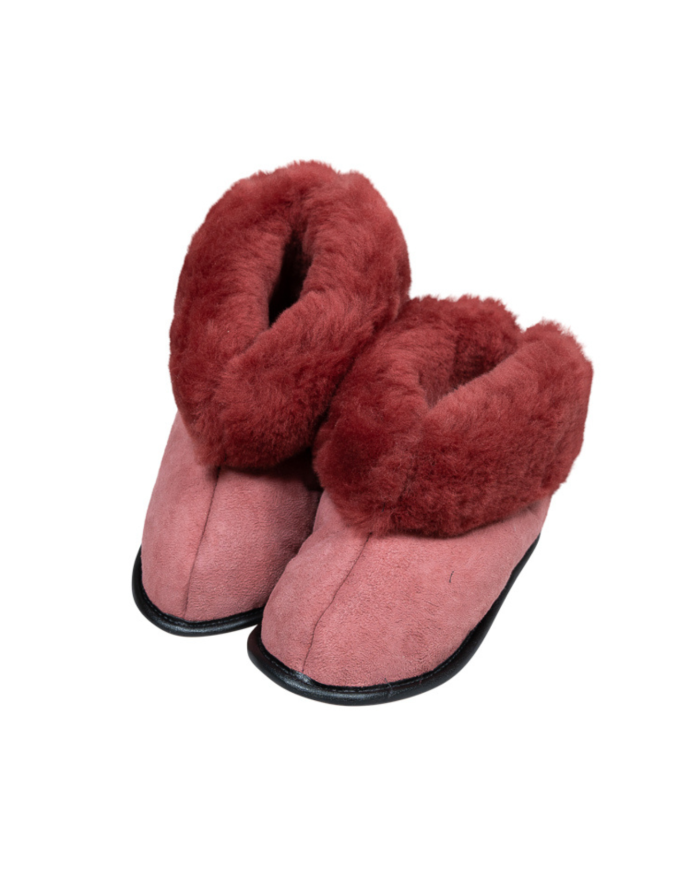Chausson en peau d'agneau et semelle en cuir MATTES