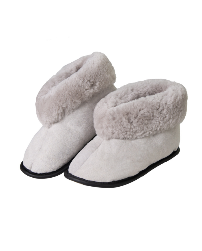 Chausson en peau d'agneau et semelle en cuir MATTES