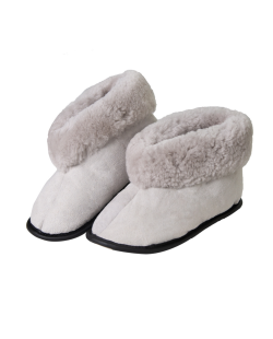 Chausson en peau d'agneau et semelle en cuir MATTES