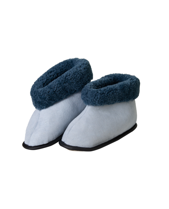 Chausson en peau d'agneau et semelle en cuir MATTES