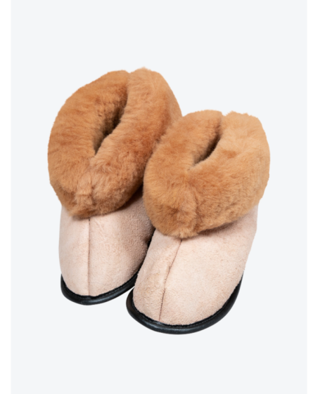 Chausson en peau d'agneau et semelle en cuir MATTES
