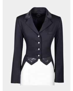 veste de concours avec sequin et fermeture éclair, noire, bleu, taupe ou vert émeraude