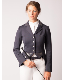 veste de concours avec sequin et fermeture éclair, noire, bleu, taupe ou vert émeraude