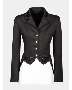 veste de concours avec sequin et fermeture éclair, noire, bleu, taupe ou vert émeraude