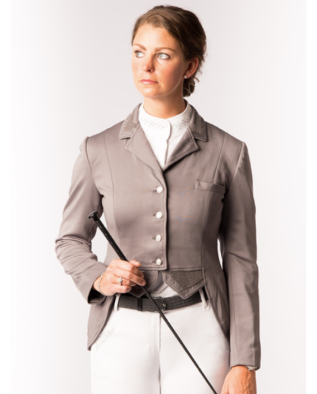 veste de concours avec sequin et fermeture éclair, noire, bleu, taupe ou vert émeraude