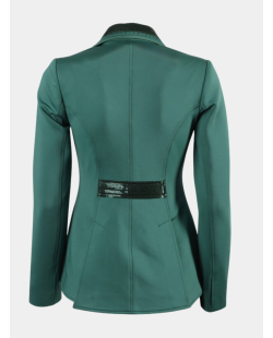 veste de concours avec sequin et fermeture éclair, noire, bleu, taupe ou vert émeraude