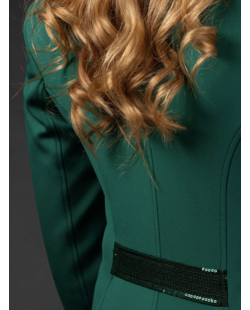 veste de concours avec sequin et fermeture éclair, noire, bleu, taupe ou vert émeraude