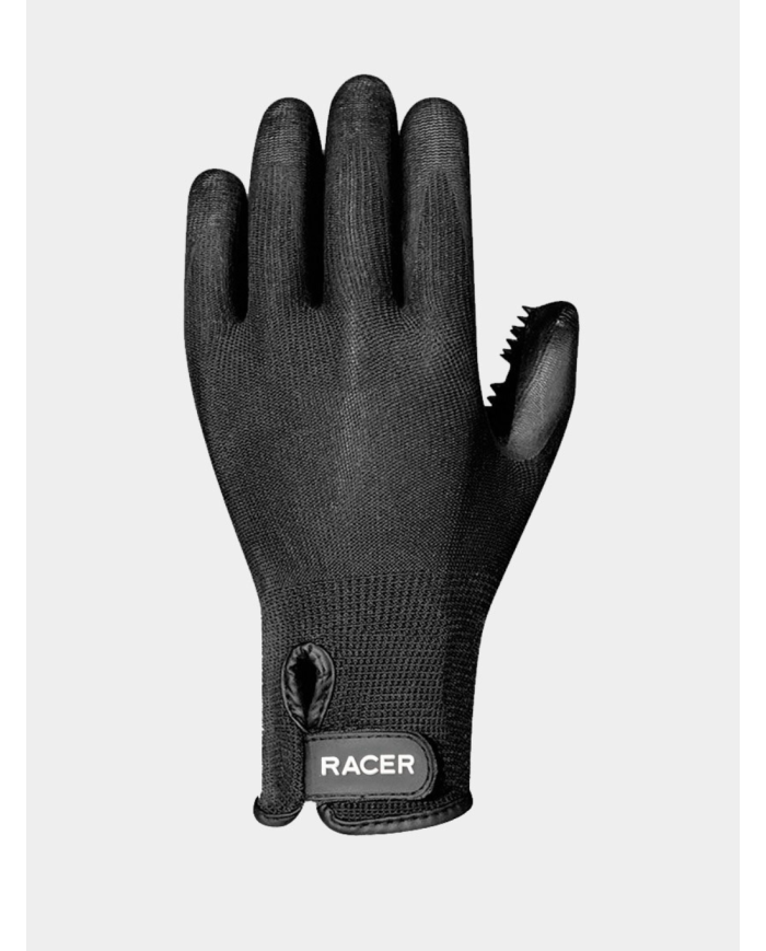 Gant groomer RACER, gant à lustrer, gant nettoyant pour cheval