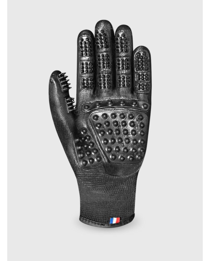 Gant groomer RACER, gant à lustrer, gant nettoyant pour cheval