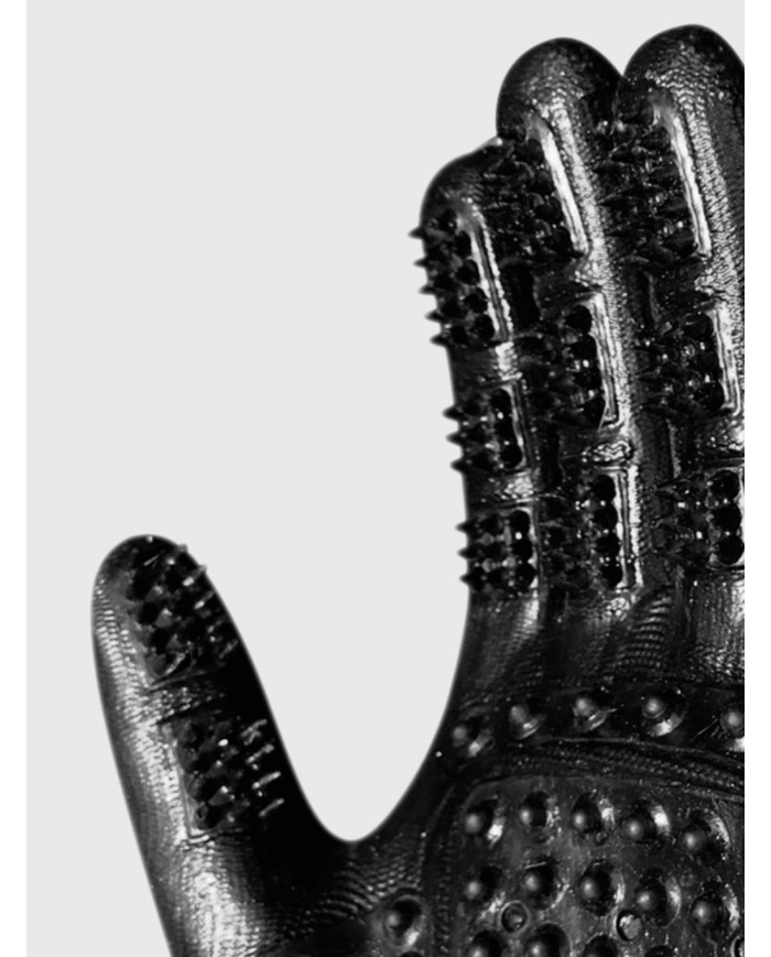 Gant groomer RACER, gant à lustrer, gant nettoyant pour cheval