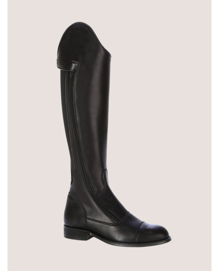 Bottes de dressage, fermeture éclair devant sur le côté, pratique à enfiler, avec élastique
