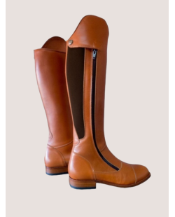 Bottes de dressage, fermeture éclair devant sur le côté, pratique à enfiler, avec élastique