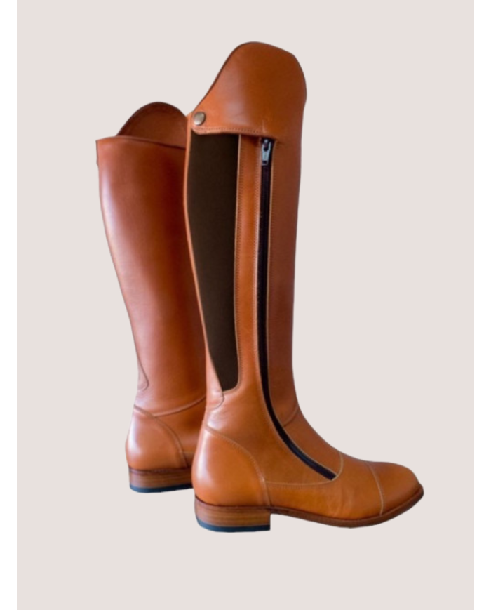 Bottes de dressage, fermeture éclair devant sur le côté, pratique à enfiler, avec élastique, sur mesure