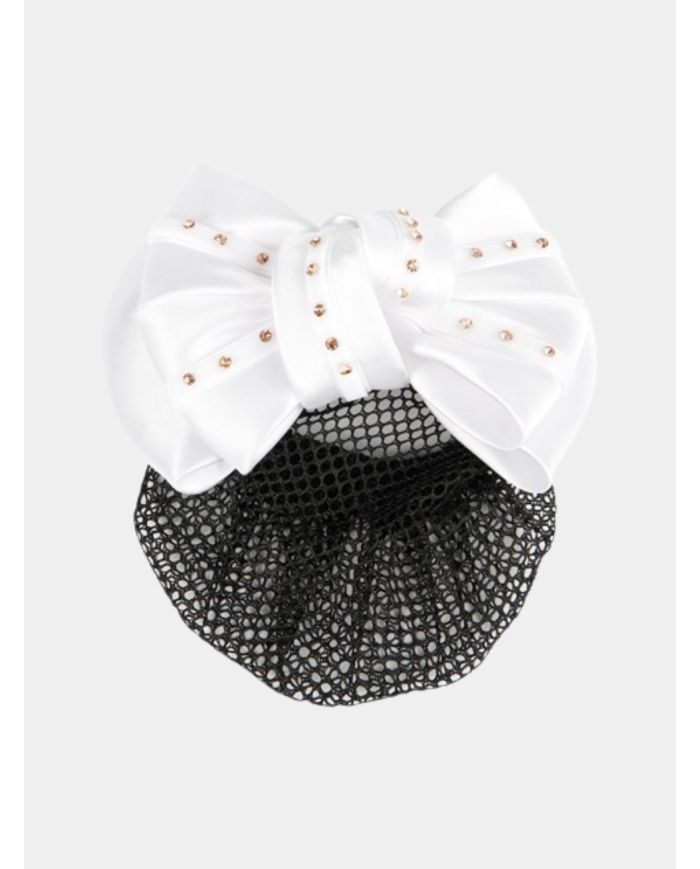 Résille barrette à noeud Crystal & Rosegold