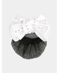 Résille barrette à noeud Crystal & Rosegold