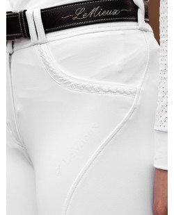 LeMieux - Pantalon d’équitation à basanes en silicone Amara II blanc