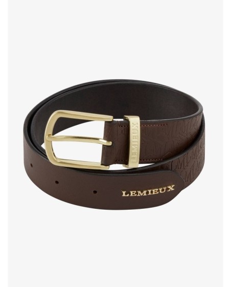 LeMieux - Ceinture en cuir gaufrée en creux marron