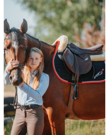 Selle ERREPLUS GTS, matelassure fitable, matelassure de la selle adaptable au cheval. Selle en cuir de taureau