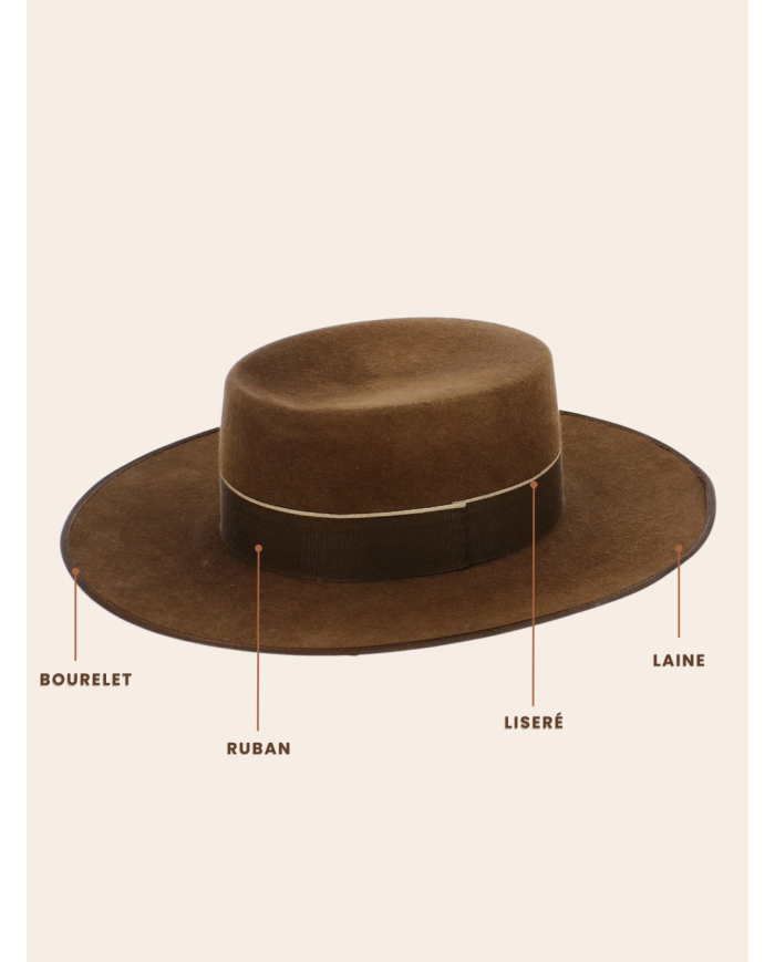 Sombrero portugais, 180 gr en laine. Sombrero artisanal.