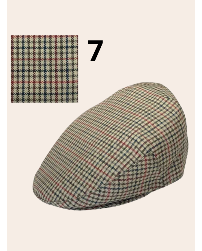 Casquette campera pied de poule, casquette tissu fin pour l'été