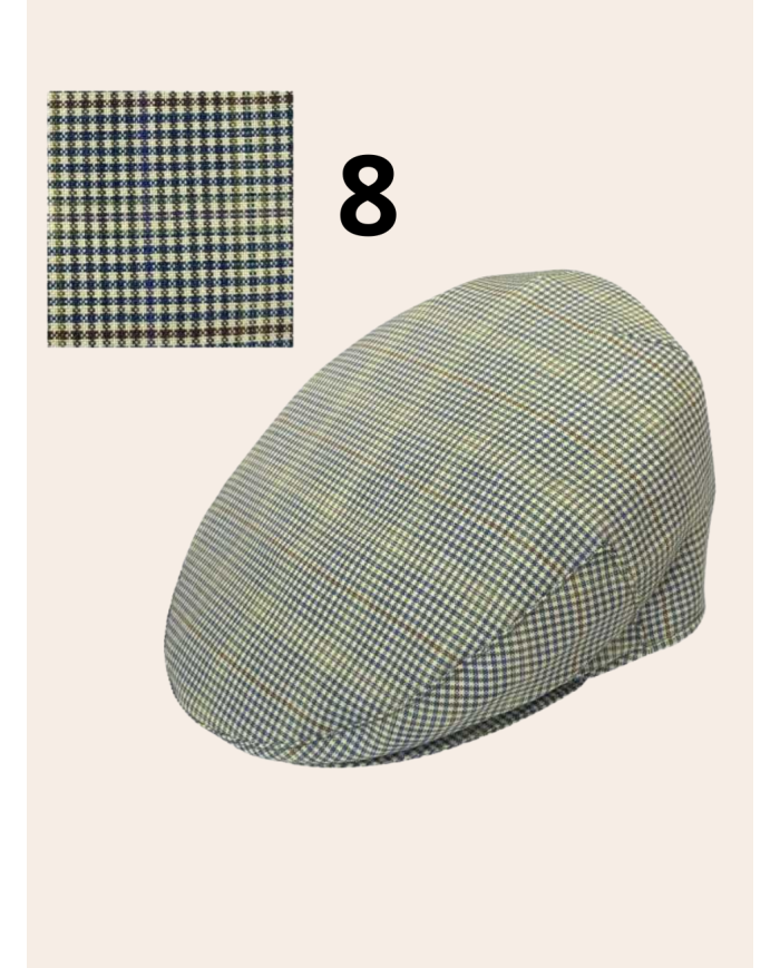 Casquette campera pied de poule, casquette tissu fin pour l'été