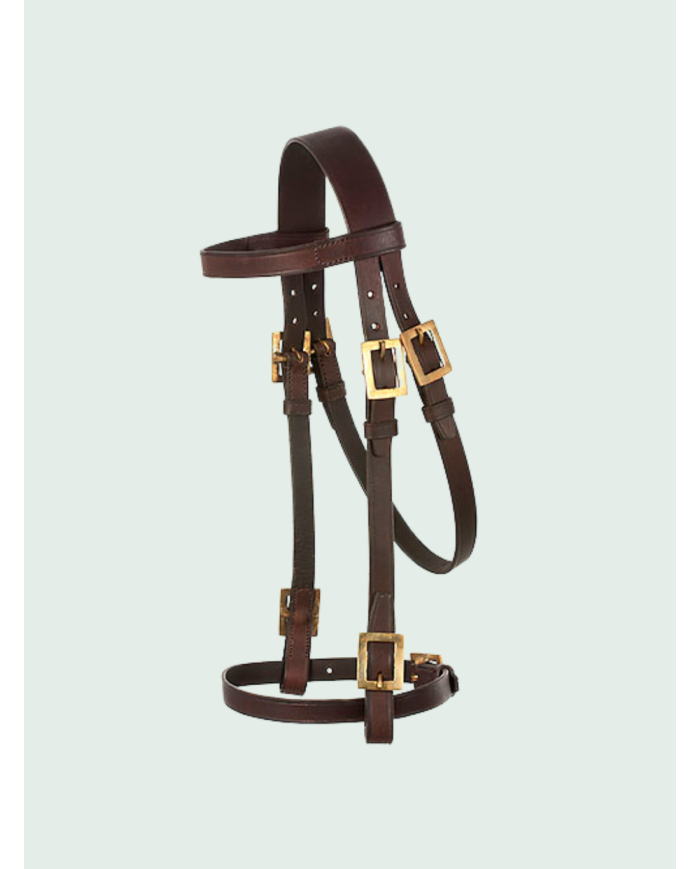 Bridon portugais ECO, grand boucles rectangles doré ou argenté