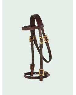 Bridon portugais ECO, grand boucles rectangles doré ou argenté