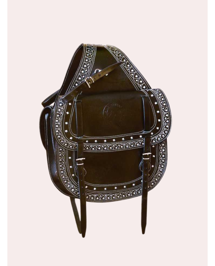 Sacoches randonnée en cuir artisanal filigrané MARJOMAN