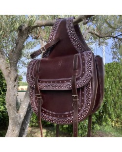 Sacoches randonnée en cuir artisanal filigrané MARJOMAN