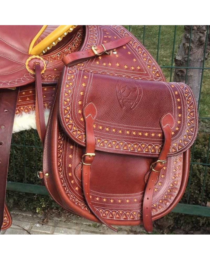 Sacoches randonnée en cuir artisanal filigrané MARJOMAN