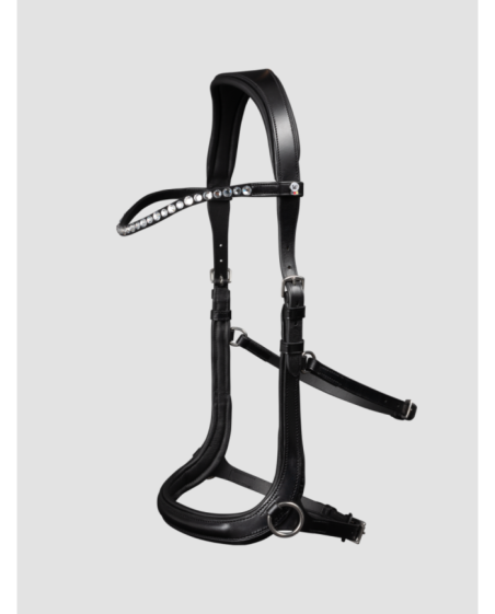 Bridon sans mors avec frontal en cristaux.