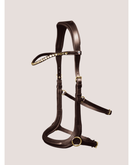 Bridon sans mors avec frontal en cristaux.