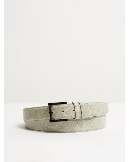 Kingsley  - ceinture python lizzard light grey