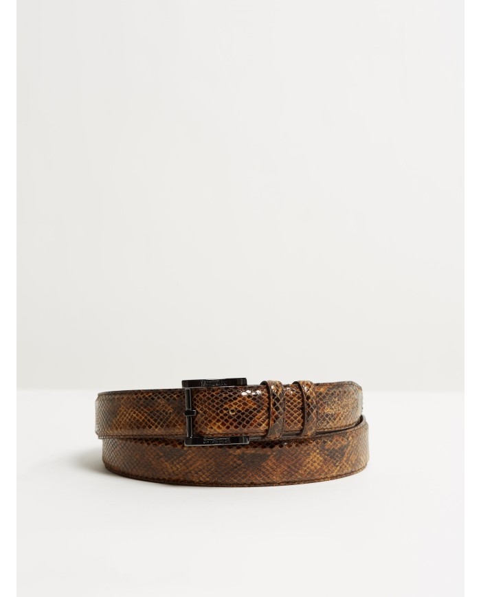Kingsley - ceinture python brown