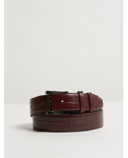 Kingsley - ceinture croco bordeaux