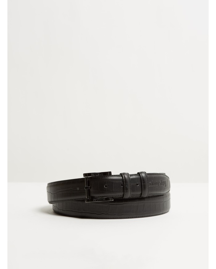 Kingsley - ceinture croco noir