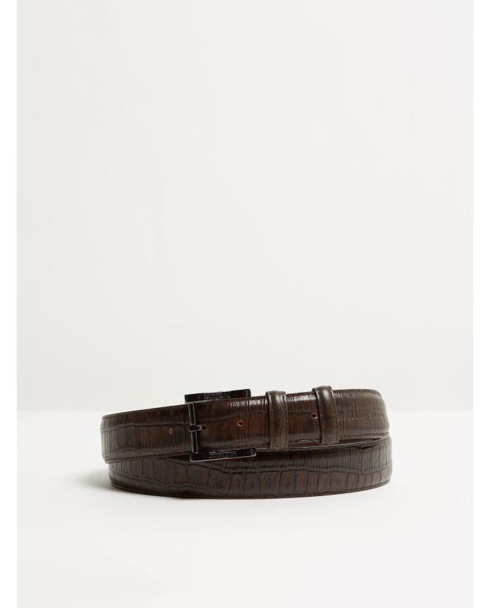 Kingsley - ceinture croco brown