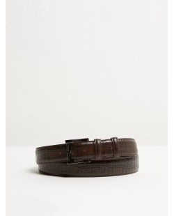 Kingsley - ceinture croco brown