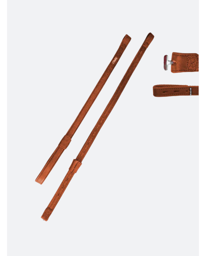 Etrivières mono-branche cuir/nylon Zaldi artisanale