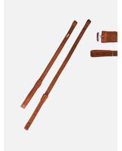 Etrivières mono-branche cuir/nylon Zaldi artisanale