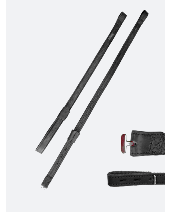 Etrivières mono-branche cuir/nylon Zaldi artisanale
