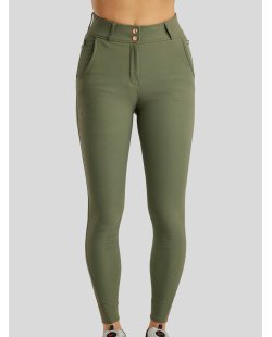 MONTAR - Briella pantalon taille haute avec cristaux Rosegold fullgrip