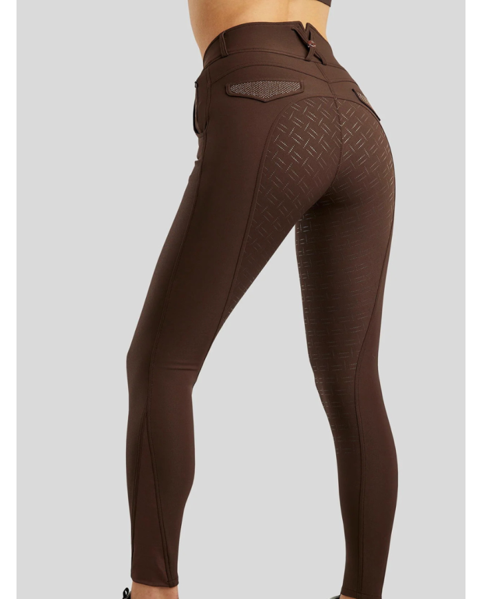 MONTAR - Briella pantalon taille haute avec cristaux Rosegold fullgrip