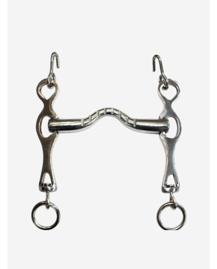 Mors Portugais avec embouchure Striée tout en Inox