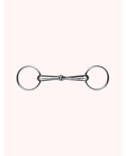 Mors de filet grand anneau canons creux inoxydable satin