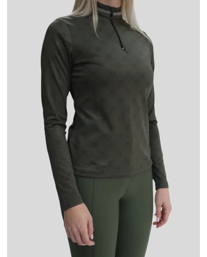 MONTAR - Polo manches longues Moavina Mine Green