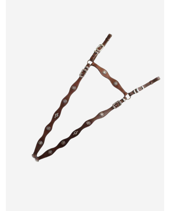 Collier de chasse portugais Cortesia ECO de Marjoman marron boules argentées