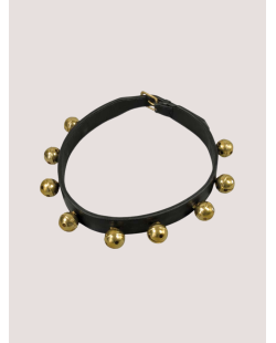 Collier en cuir avec grelots