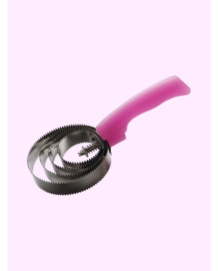 Etrille métallique ronde fluo pailleté rose